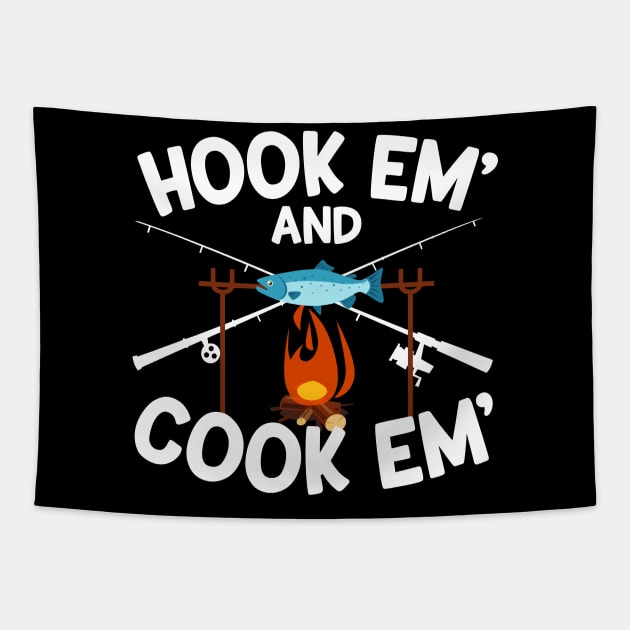 Hook Em' And Cook Em' Tapestry by thingsandthings