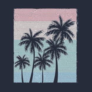 Palm Tree Tropical Beach Pastel Color Vacation T-Shirt