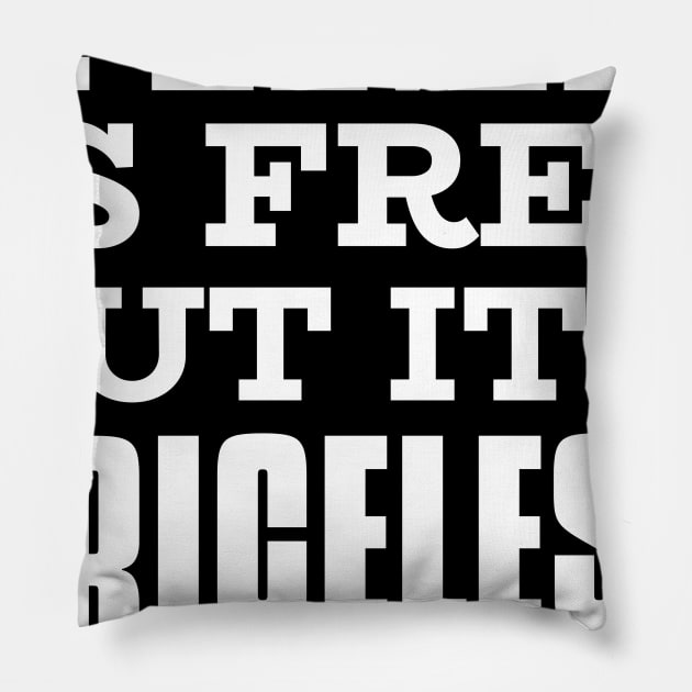 Time Is Free But It's Priceless Pillow by Lasso Print