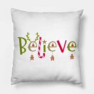 Christmas quotes with gingerbread cookie Pillow