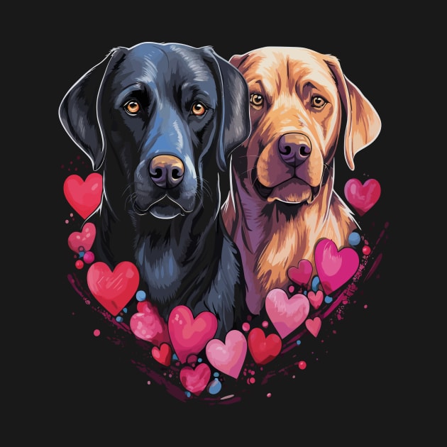 Labrador Retriever Couple Valentine by JH Mart