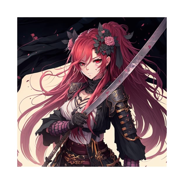 Kawaii Cute Red Sword Anime Girl - Anime - T-Shirt | TeePublic