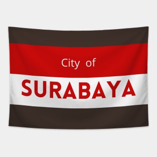 City of Surabaya in Indonesia Flag Colors Tapestry