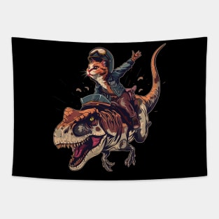 Cat Dinosaur Resurgence Tapestry