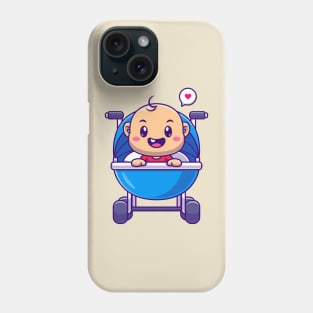 Cute Baby In Stroller Cartoon Phone Case