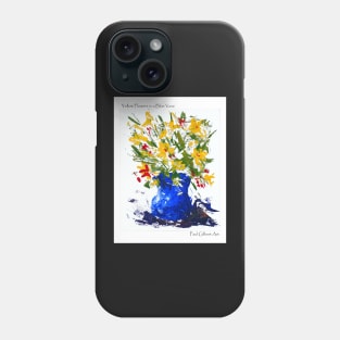 Yellow Flowers in Blue Vase - Acrylic Postcard Phone Case