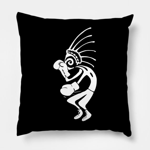 Kokopelli boxer white Pillow by ngmx