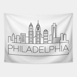 Philadelphia Minimal Skyline Tapestry