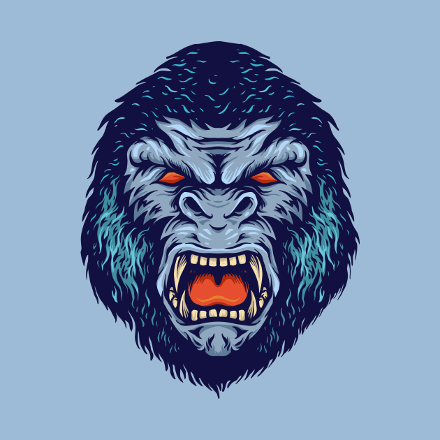 Angry Gorilla Head by SLAG_Creative