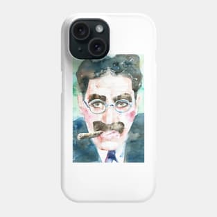 GROUCHO MARX watercolor portrait .1 Phone Case