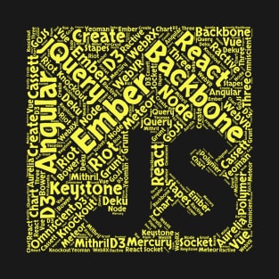 Original JavaScript Frameworks Word Cloud Design T-Shirt