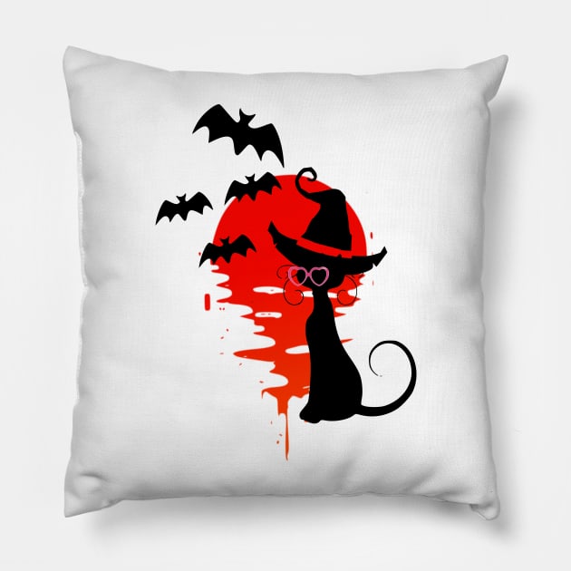 black cat in Halloween Pillow by jaml-12