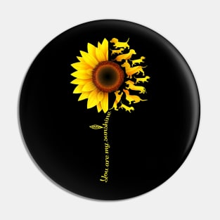 You Are My Sunshine Dachshund Sunflower Pin