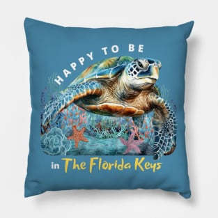 Florida Keys Sea Turtle Vacation Pillow