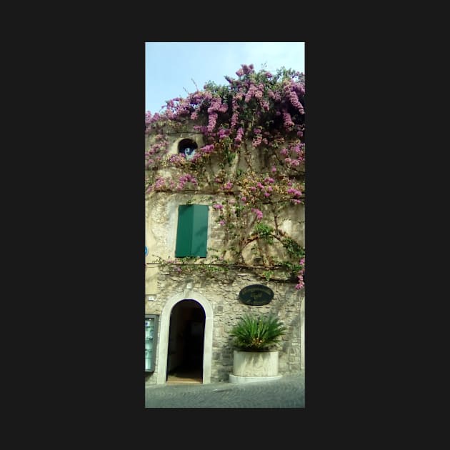 Italian cafe with bougainvillea on the roof by Domingo-pl