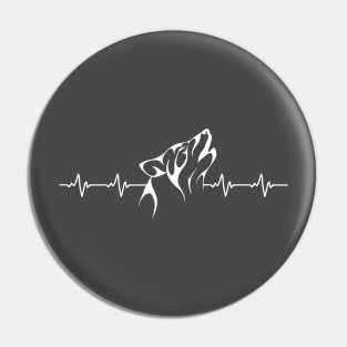 Wolf Lover Heart Rate Pin