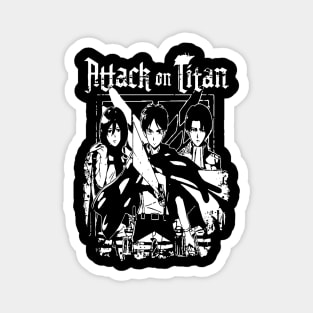 Attack on Titan Eren, Mikasa & Levi Artwork Magnet