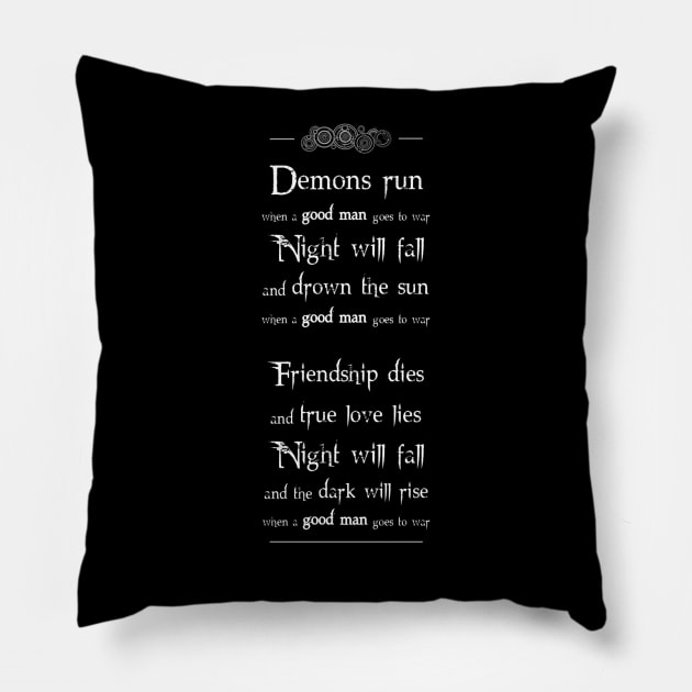 Demons run (white) Pillow by _Eleanore_