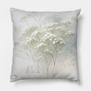 Vibrant Gypsophila Decor - Watercolor Flower Pillow