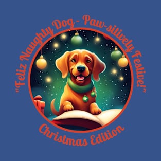 "Feliz Naughty Dog - Paw-sitively Festive!" T-Shirt