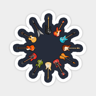 Colorful Guitar Sunburst Magnet