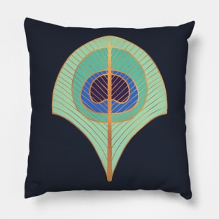 Peacock Feather Art Deco Pillow