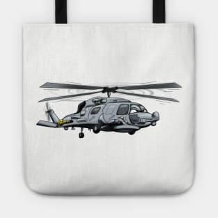 SH-60 Seahawk Military Helicopter Cartoon Illustration Tote