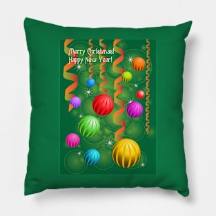 Christmas decor on green background Pillow