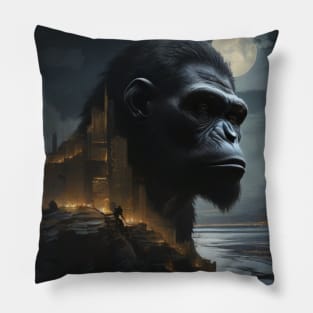 Double exposure Ape #2 Pillow