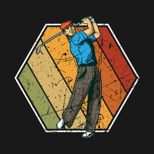 Golfer Retro Vintage Logo Golf Swing used Grunge T-Shirt