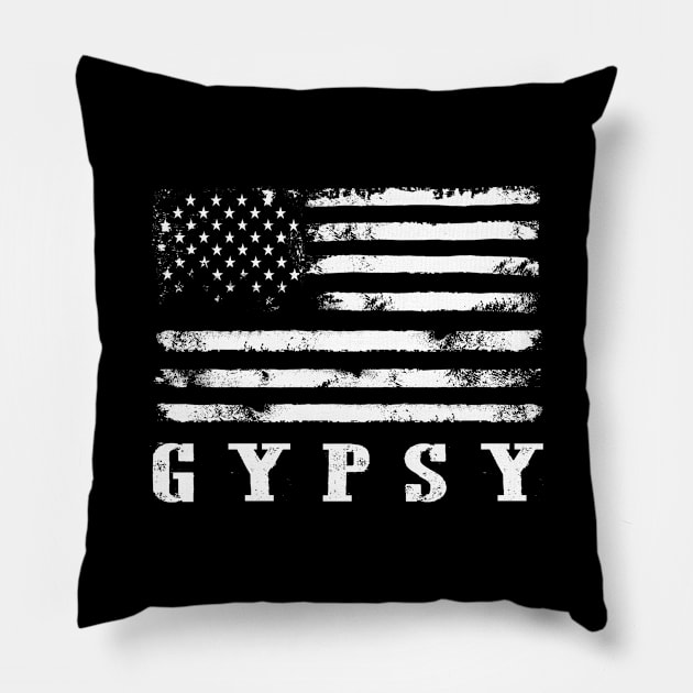 Distressed American Flag Gypsy Legend Pillow by Symmetry Stunning Portrait