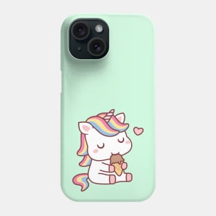 Cute Unicorn Loves Ice Cream Phone Case