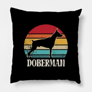 Doberman Retro Design Pillow