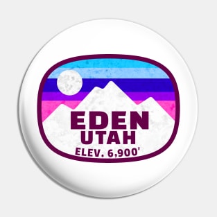 Ski Eden Utah Skiing Winter Sports Snowboarding Pin