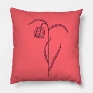 Snake's Head Fritillary pink Pillow