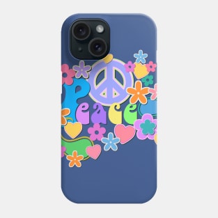 Peace and Love Hippy Flower Power Design Phone Case