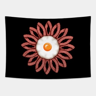 Bacon and eggs, flower creative art idea Tapestry