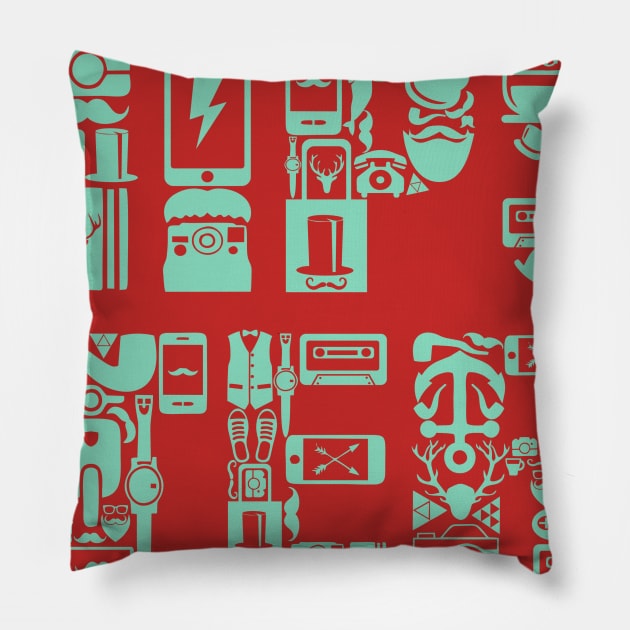 Hipster Pillow by NerdvannaLLC