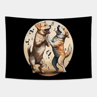 Dogs dancing to the music،Dogs dancing Tapestry