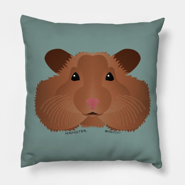 Baby Hamster Face Pillow by FunkilyMade