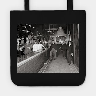 Gentlemen At The Bar, 1910. Vintage Photo Tote