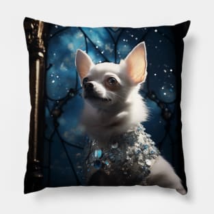 Gothic White Chihuahua Pillow