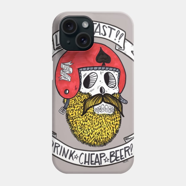 Live Fast, Drink Cheap Beer Phone Case by ElBorrachon