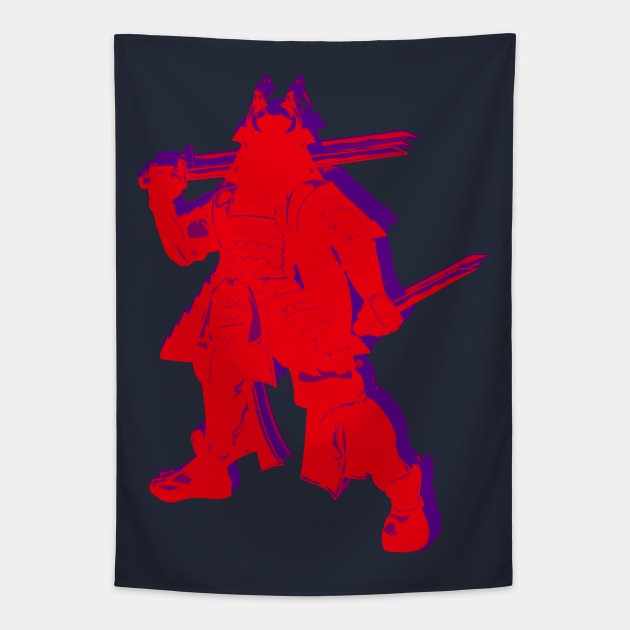 No Face Samurai RED Wave Tapestry by CharlieCreator