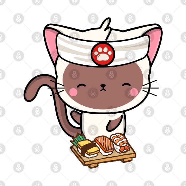 Sushi Chef White Cat by Pet Station