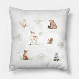 Woodland Animal Print Pillow