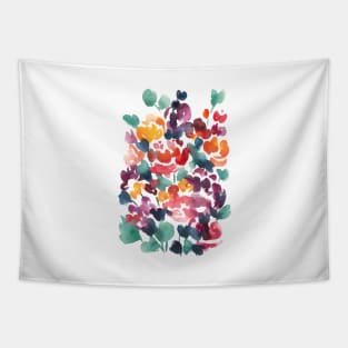 Colorful Abstract Watercolor Flowers 19,  Bouquet Illustration Tapestry