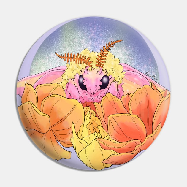Rosy Maple Moth Pin by Lustrous Art & Design