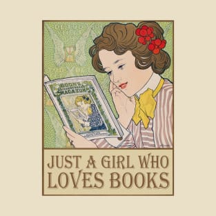 Just A Girl Who Loves Books, Vintage Style T-Shirt