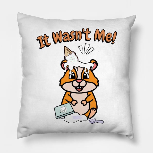 It wasnt me - hamster Pillow by Pet Station